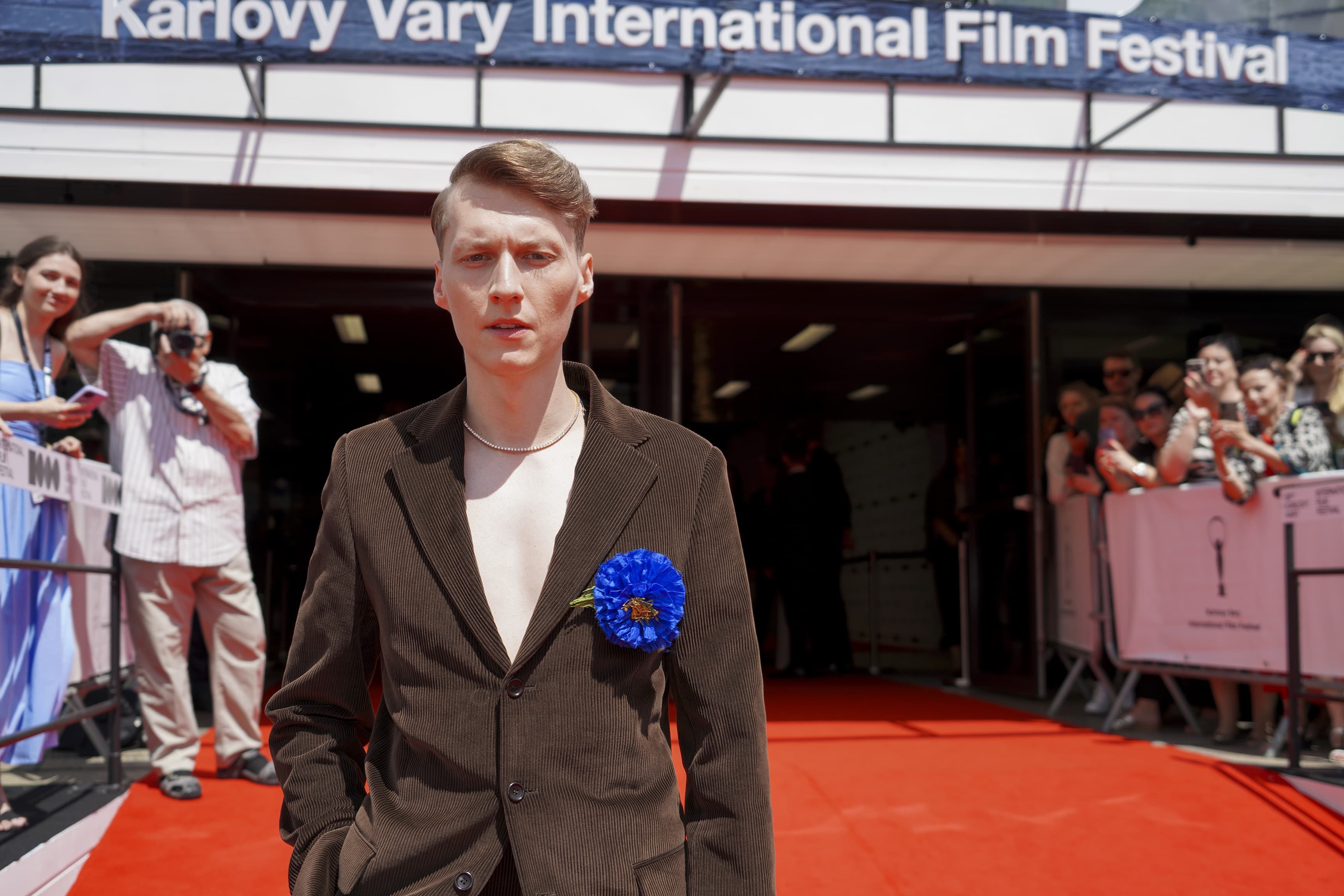 Vojtěch Vodochodský in a made-to-measure corduroy suit.